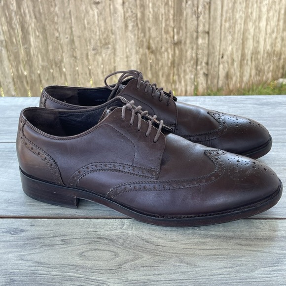 COLE HAAN Grand OS Wingtip Oxfords Men 8M Brown Leather Watson Brogue Dress Shoe - Picture 2 of 11